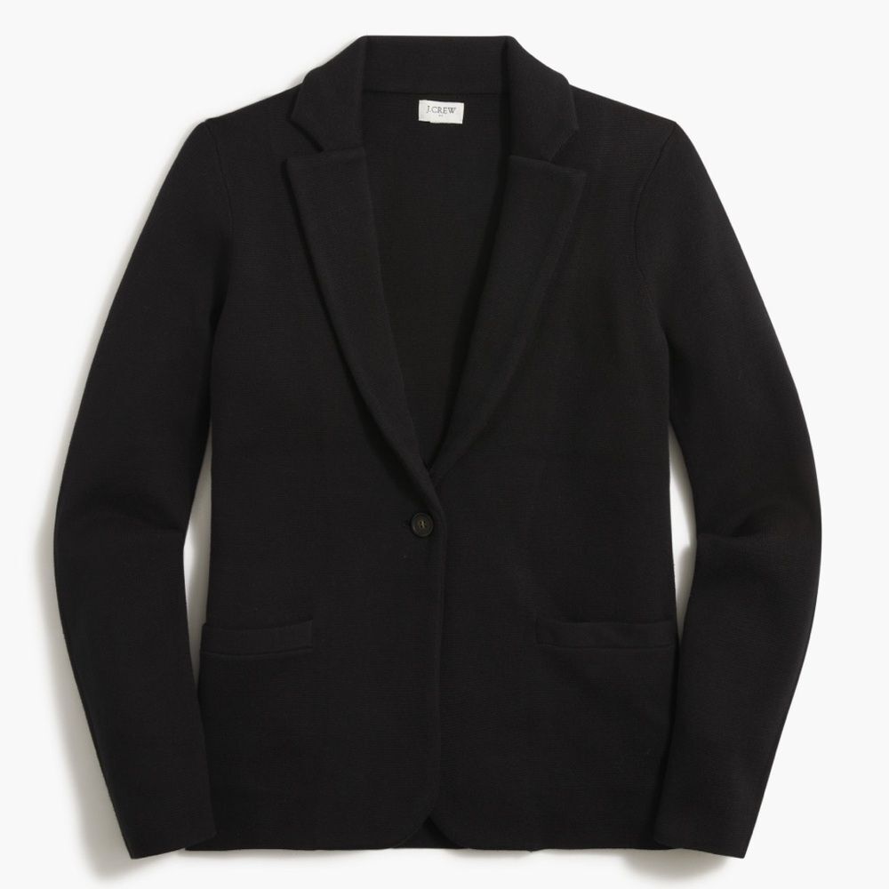 J Crew Schoolboy Sweater Blazer Womens XS Petite Black